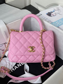 CC original grained calfskin mini coco handle bag AS2215-2 pink