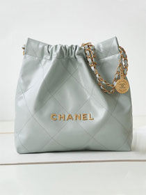 2023 CC original calfskin 22 small handbag AS3260 light blue