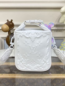 Louis vuitton original calfskin cruiser messenger bag M21812 white