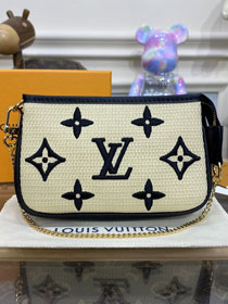 Louis vuitton original lotus cotton mini pochette M82472 black