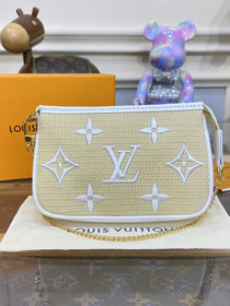 Louis vuitton original lotus cotton mini pochette M82472 white