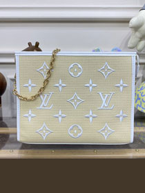 Louis vuitton original lotus cotton toiletry pouch on chain M82521 white