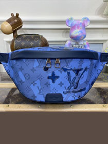 Louis vuitton original monogram canvas discovery bumbag M22576 blue