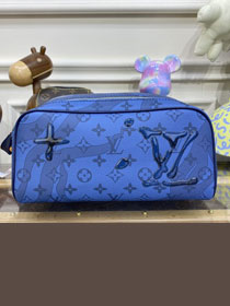 Louis vuitton original monogram canvas dopp kit toiletry bag M82337 blue