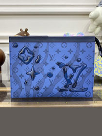 Louis vuitton original monogram canvas voyage pochette M22673 blue