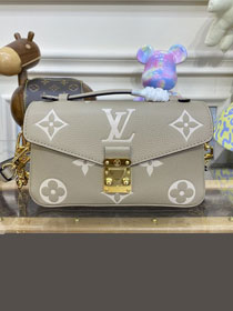 2023 Louis vuitton original calfskin pochette metis east west handbag M23081 grey