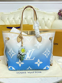 2023 Louis vuitton original monogram canvas neverfull mm M45678 blue