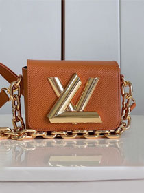 Louis vuitton original epi leather twist mini handbag M22296 caramel