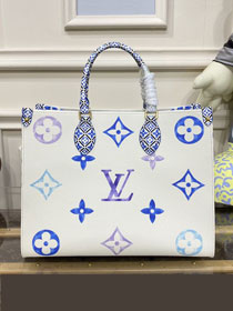 2023 Louis vuitton original monogram canvas onthego MM M22975 blue