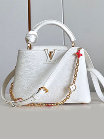 Louis vuitton original calfskin capucines BB handbag M20815 white