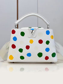 Louis vuitton original calfskin capucines BB handbag M21637 white