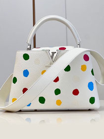 Louis vuitton original calfskin capucines MM handbag M20704 white