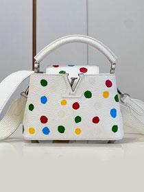 Louis vuitton original calfskin capucines mini handbag M21693 white