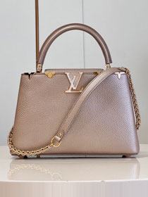 Louis vuitton original calfskin capucines mm handbag M59516 light gold