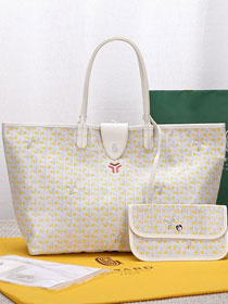 Goyard original canvas saint louis GM bag GY0079 white&yellow	