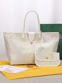 Goyard original canvas saint louis PM bag GY0078 white&yellow