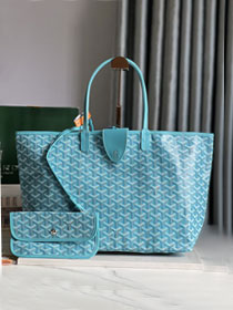 Goyard original canvas saint louis PM bag GY0082 sky blue