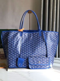 Goyard original calfskin&canvas reversible anjou GM bag GY0088 blue