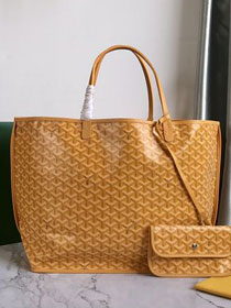 Goyard original calfskin&canvas reversible anjou GM bag GY0088 yellow