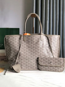 Goyard original calfskin&canvas reversible anjou PM bag GY0087 light grey