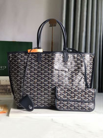 Goyard original calfskin&canvas reversible anjou PM bag GY0087 navy blue