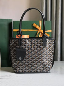 Goyard original calfskin&canvas reversible anjou mini bag GY0086 black