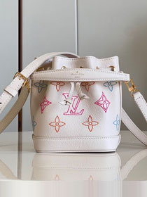 Louis vuitton original calfskin nano noe handbag M23088 white