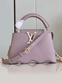 Louis vuitton original calfskin capucines mini handbag M22122 light purple