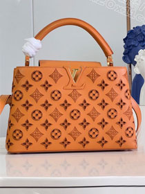 Louis vuitton original calfskin capucines mm handbag M21105 brown