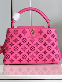 Louis vuitton original calfskin capucines mm handbag M21105 rose red