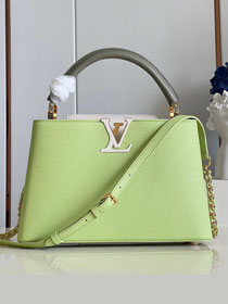 Louis vuitton original calfskin capucines mm handbag M59516 light green