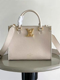 Louis vuitton original calfskin lock&go handbag M23637 beige