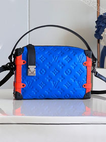 Louis vuitton original calfskin side trunk M46358 blue&red