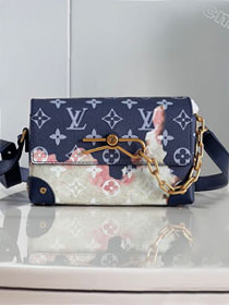 Louis vuitton original canvas steamer messenger bag M82900 blue