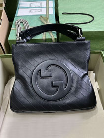 2023 GG original calfskin blondie small tote bag 751518 black