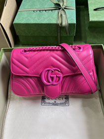 GG original calfskin marmont mini bag 446744 rose red