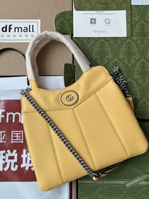 2023 GG original calfskin medium tote bag 745918 yellow