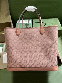 GG original canvas medium tote bag 741424 pink