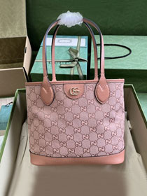 GG original canvas small tote bag 742102 pink