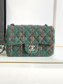 CC original tweed mini flap bag A69900 green