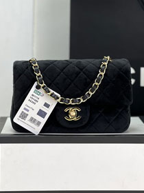 CC original velvet mini flap bag A69900 black