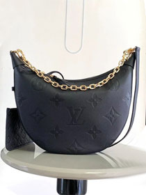 2024 Louis vuitton original calfskin loop hobo bag M46725 black