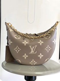 2024 Louis vuitton original calfskin loop hobo bag M46738 grey