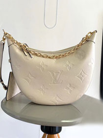 2024 Louis vuitton original calfskin loop hobo bag M46739 white