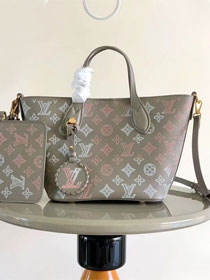 2024 Louis vuitton original mahina calfskin blossom pm tote M23758 grey