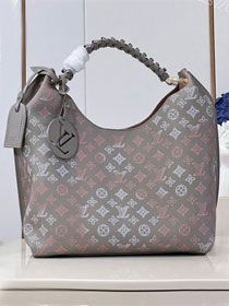 2024 Louis vuitton original mahina leather carmel hobo bag M23396 grey