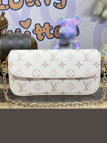 2024 Louis vuitton original monogram canvas wallet on chain Ivy M83091 white