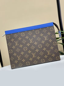 Louis vuitton original monogram canvas voyage pochette M82858 blue