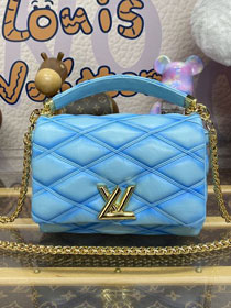 2024 Louis vuitton original lambskin GO-14 medium handbag M24185 blue