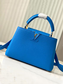 Louis vuitton original calfskin capucines BB handbag M21103 blue